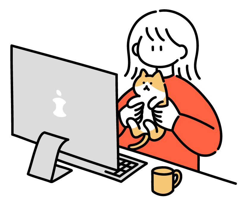 Girl with Cat and Desktop